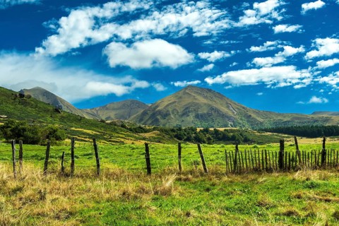 Valley of salt fountains in Puy de Dôme. Massif of Sancy, Auvergne Volcanoes Natural Regional Park.