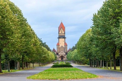 Chapel complex in the South Cemetery, Leipzig, Saxony, Germany
