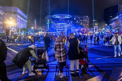 The 10th Essen Light Festival, in the city centre, second largest light art festival in Germany,
