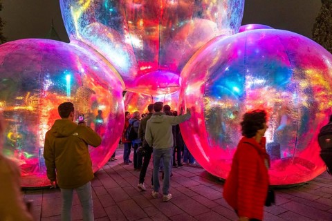 The 10th Essen Light Festival, in the city centre, second largest light art festival in Germany,
