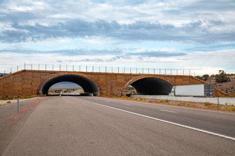 Wells, Nevada - A wildlife overpass on Interstate 80 east of Wells allows elk, deer, mountain lions