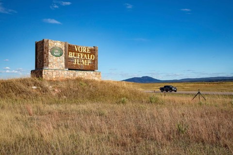 Beulah, Wyoming - The Vore Buffalo Jump, a sinkhole used by Plains Indians as a trap for bison from
