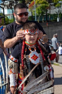 Detroit, Michigan USA - 13 October 2025 - On Indigenous People's Day, Native American tribes held a
