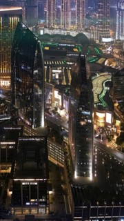 UAE, Dubai downtown financial skyline and business shopping center near Dubai Mall