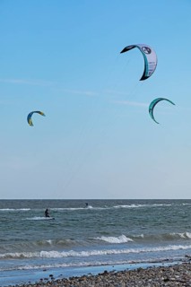 Kitesurfer, Baltic Sea, Falshöft, Pommerby, Schleswig-Holstein, Germany