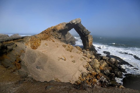 Arch rock, 55 metre high limestone arch, restricted diamond area, near Lüderitz, Karas region,