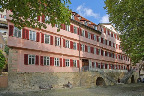 Alte Burse built in 1482 and today's university, historic building, shutters, Tübingen, Neckartal,