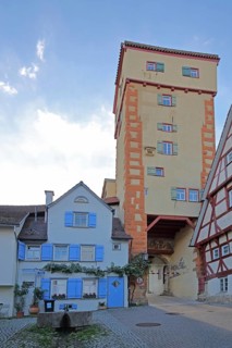 Kalkweiler Tor built 14th century and half-timbered house, Staig, town gate, town tower, Rottenburg