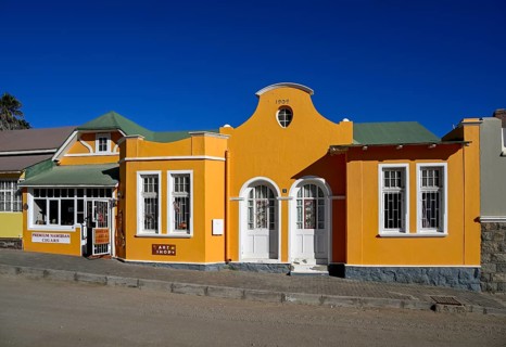 Colonial house facade in the Bergstraße, Lüderitz, Karas region, Namibia