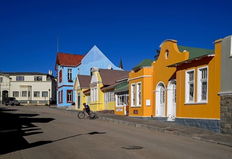 Colonial house facades in the Bergstraße, Lüderitz, Karas region, Namibia