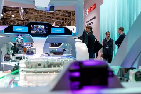 Munich, Germany - 10.9.2025: Products from the German manufacturer BOSCH during the IAA Mobility