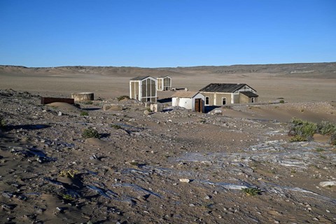 Alte Gebäude in Grillenthal, einst Versorgungsstation für Frischwasser, Diamentensperrgebiet, bei