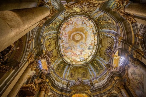 Innenaufnahme Kirche Kloster Weltenburg, Kelheim, Bayern, Deutschland