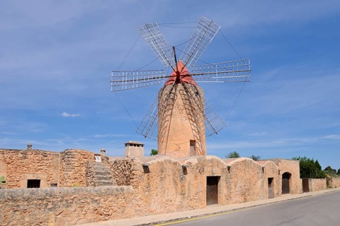 Windmill Moli den Xina, Algaida, Majorca, Balearic Islands, Spain