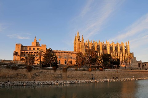 La Seu Cathedral or Cathedral of St Mary and Almudaina Palace, Royal Palace of La Almudaina, Palma
