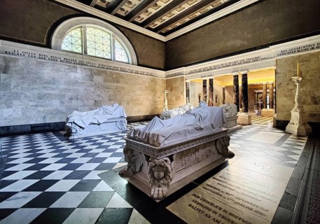 Charlottenburg Mausoleum with the marble sarcophagi of Queen Luise and Emperor Wilhelm I,