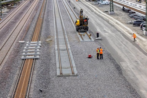 New Untertürkheim railway sidings. Train services are being reorganised as part of Stuttgart 21.