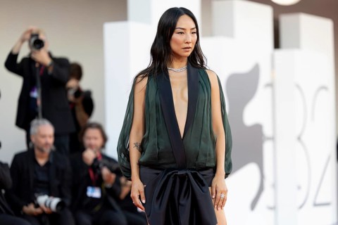 Venice, Italy - 2 September 2025: Greta Lee during the red carpet of - A house of Dynamite - during