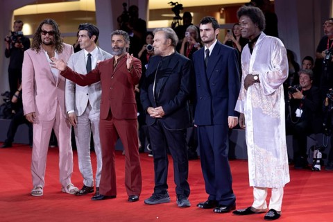 Venice, Italy - 3 September 2025: Jason Momoa, Louis Cancelmi, Oscar Isaac, Franco Nero and Duke
