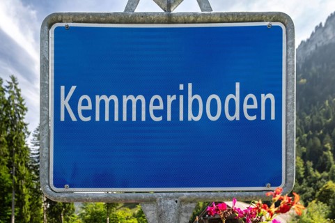Place name sign Kemmeriboden, Schangnau, Switzerland