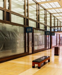Interior design commercial property, partially vacant Shopping Quartier 205 in Friedrichstrasse and