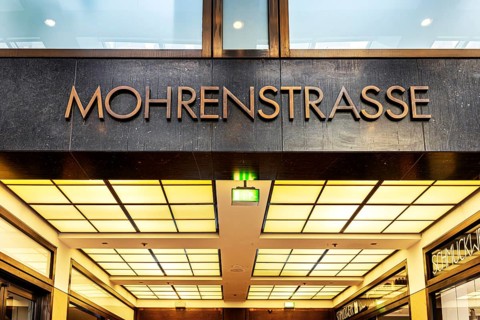 Interior design commercial property, partially vacant Shopping Quartier 205 in Friedrichstrasse and