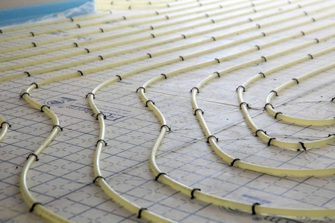Underfloor heating in a new building