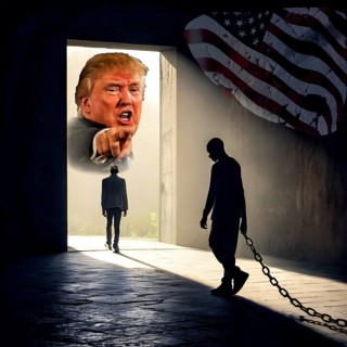 Symbolic image, human rights, expulsions, deportations, US democracy in danger, EU and Germany