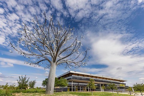 Promega GmbH, headquarters in Walldorf, Germany. Sound artwork on the company premises by David