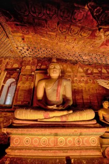 Buddha statues and murals in Dambulla Cave Temple, Dambulla, Sri Lanka