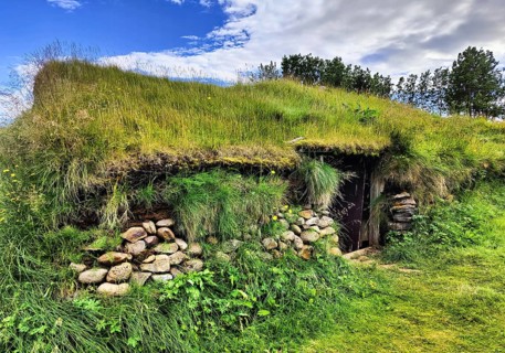 Bustarfell, a former peat farm, now a museum, East Iceland, Iceland