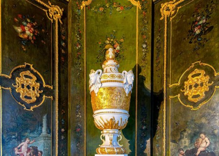 Interior design and exhibition rooms in the Würzburg Residence, imposing 18th century palace with