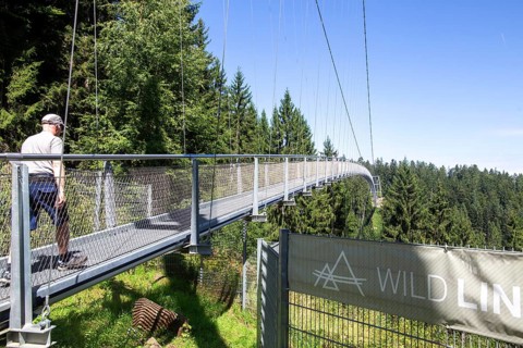 Wildline Bad Wildbad: The pedestrian suspension bridge is 380 metres long and 60 metres high. It