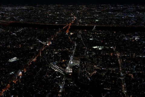 Tokyo skyline at night, from the Skytree Observation Deck, Sumida, Tokyo Prefecture, Tokyo, Japan