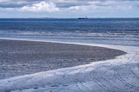 Wadden Sea between the Dutch coast near Eemshaven and the German North Sea island of Borkum, Wadden