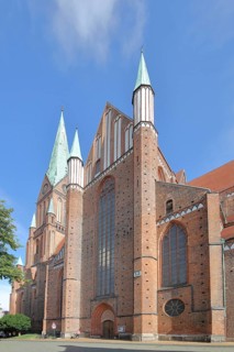 UNESCO Gothic Cathedral of St Mary and St John, Brick Gothic, Brick church, Schwerin,