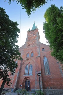 Gothic St Peter's Church, View upwards, Brick church, Brick building, Brick Gothic, St Peter's