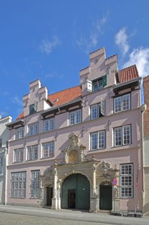 Günter Grass House, Museum, Portal, Glockengießerstraße, Old Town, Lübeck, Schleswig-Holstein,