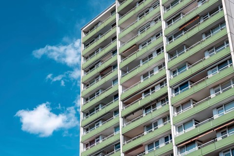 Residential tower block, in Essen-Steele, tallest residential building in the city, over 130 flats