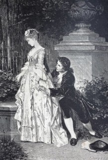 Difficult decision, young man proposes to a woman who has not yet decided whether she wants it, A