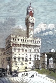 Palazzo vecchio, seat of the city parliament, centre of secular power in 14th century Florence