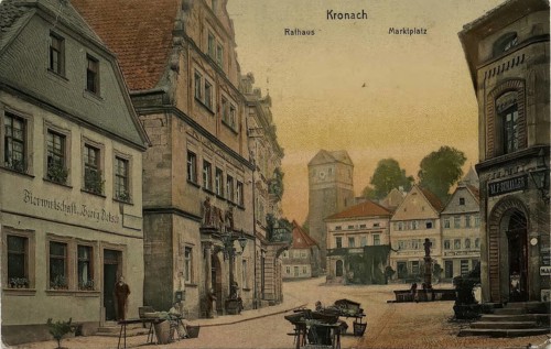 Picture postcard of Kronach, around 1900, Upper Franconia, Bavaria, Germany, digitally enhanced