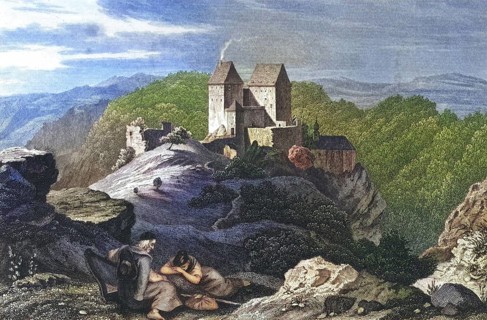 Rabeneck Castle, around 1850, high medieval noble castle, Franconian Switzerland, Bayreuth