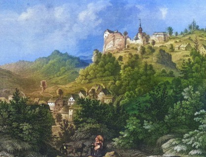 Wüstenstein Castle, Franconian Switzerland, around 1850, district of Forchheim, Upper Franconia,