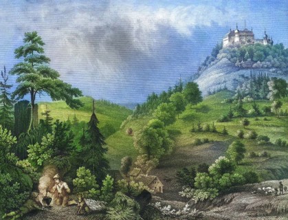 Greifenstein Castle around 1850, Franconian Switzerland, Heiligenstadt, district of Bamberg, Upper