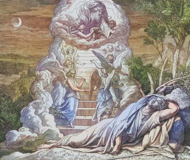 Biblical story, The vision of Jacob's ladder, ladder to heaven is an ascent and descent between