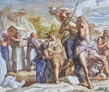 Biblical history, The waters of the Jordan are divided, digitally enhanced reproduction of a wood