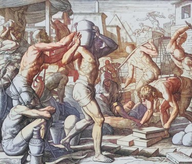 Biblical history, oppression of the children of Israel in Egypt, digitally enhanced reproduction of