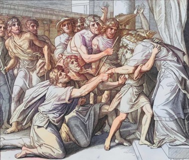 Biblical story, Joseph introduces himself to his brothers, digitally enhanced reproduction of a