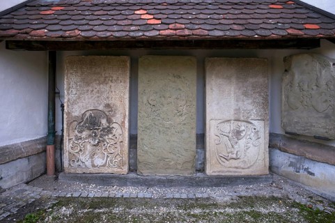 Memorial plaque, epitaph, parish church of St Peter and Paul, Protestant town church, Blaubeuren,